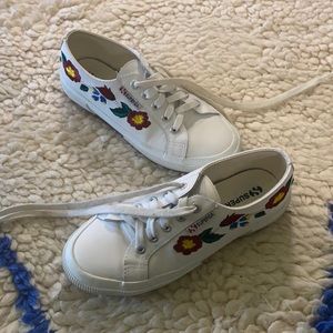 Superga 2750 Embroidered Leather Sneaker